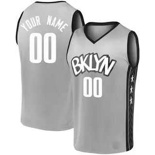 Brooklyn Nets Men's Custom Gray Fast Break 2019/20 Jersey - Statement Edition