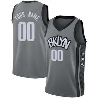 Brooklyn Nets Men's Custom Gray Swingman 2020/21 Jersey - Statement Edition