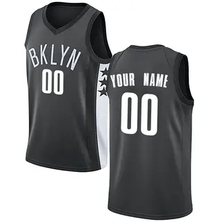 Brooklyn Nets Men's Custom Gray Swingman Jersey - Statement Edition