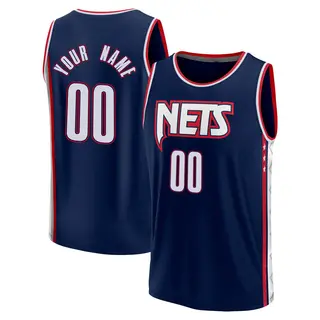 Brooklyn Nets Men's Custom Navy Fast Break 2021/22 Replica City Edition Jersey