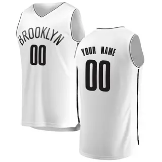 Brooklyn Nets Men's Custom White Fast Break Jersey - Association Edition