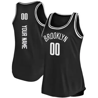 Brooklyn Nets Women's Custom Black Fast Break Tank Jersey - Icon Edition