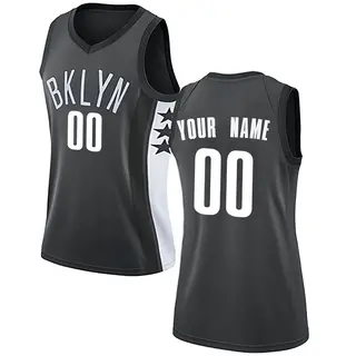 Brooklyn Nets Women's Custom Gray Swingman Jersey - Statement Edition