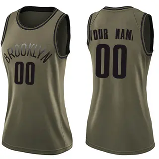 Brooklyn Nets Women's Custom Green Swingman Salute to Service Jersey