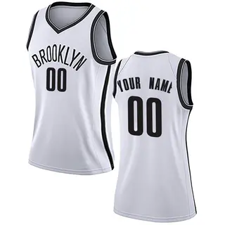 Brooklyn Nets Women's Custom White Swingman Jersey - Association Edition