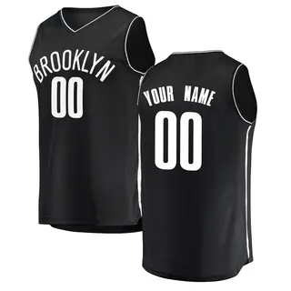 Brooklyn Nets Youth Custom Black Fast Break Jersey - Icon Edition