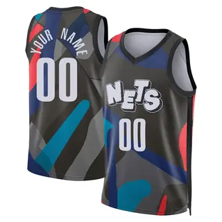 Brooklyn Nets Youth Custom Black Swingman 2023/24 City Edition Jersey