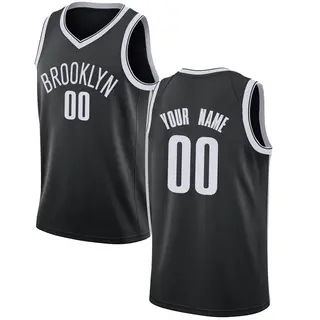 Brooklyn Nets Youth Custom Black Swingman Jersey - Icon Edition