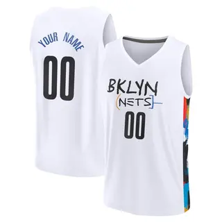 Brooklyn Nets Youth Custom White Fast Break 2022/23 City Edition Jersey