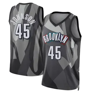 Brooklyn Nets Youth Keon Johnson Gray Swingman 2024/25 City Edition Jersey